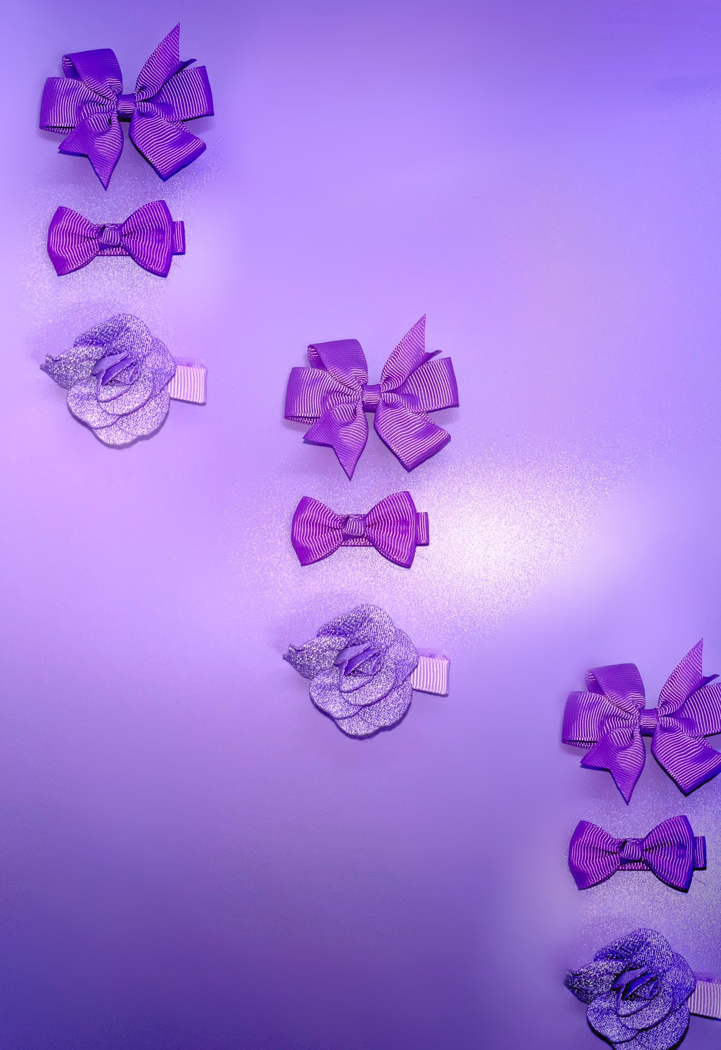 bow and flower hair clips