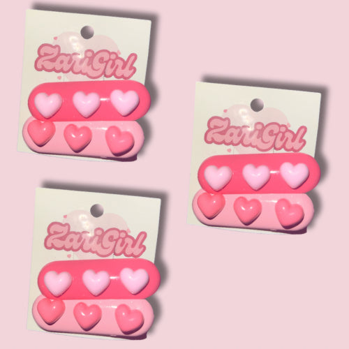 Pink retro hair clips