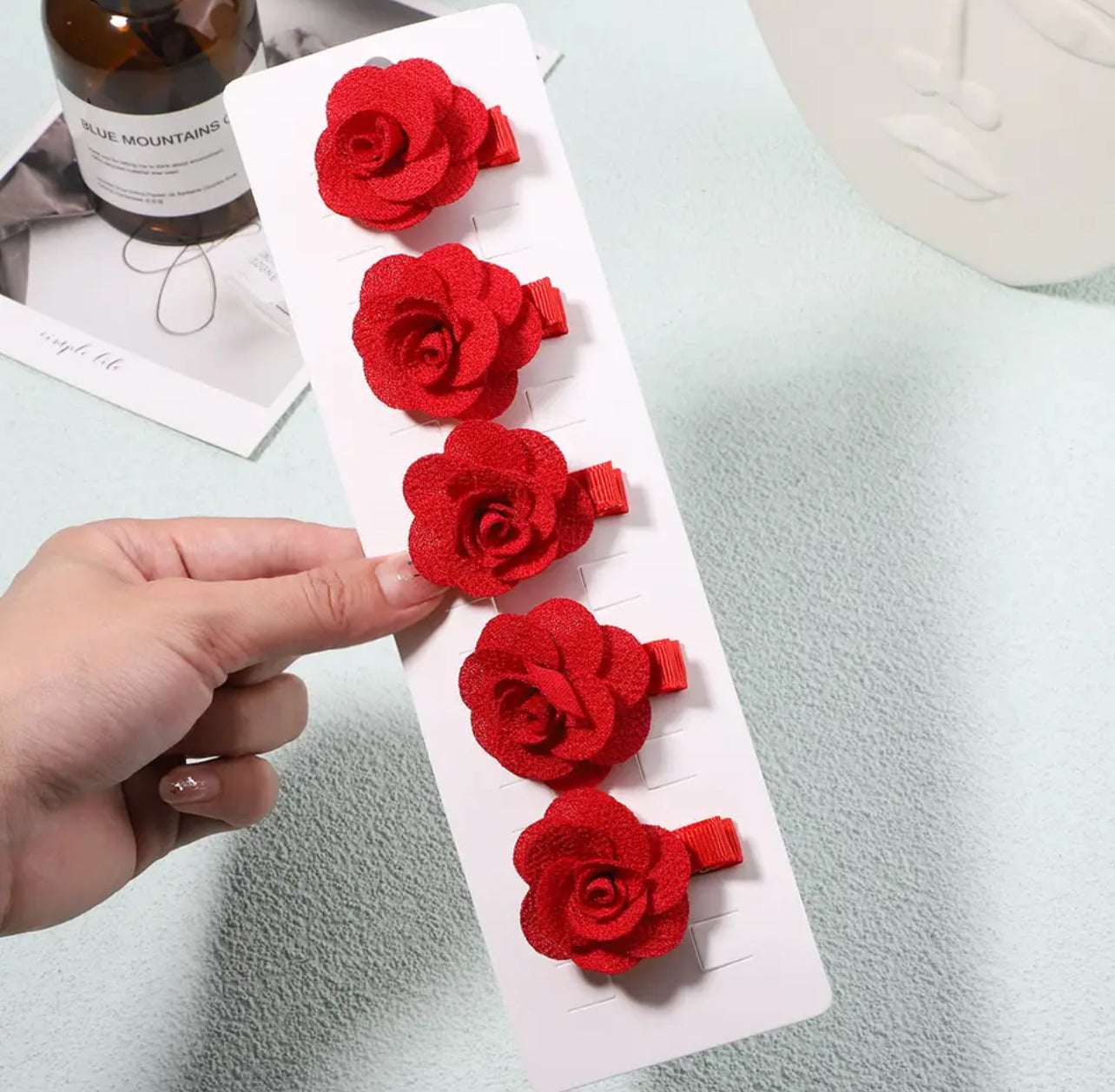 Rose hair clips