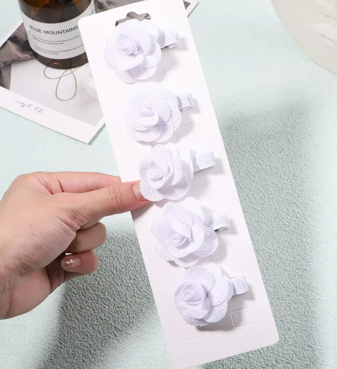 Rose hair clips